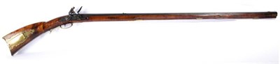 Lot 543 - An Early 19th Century Flintlock Kentucky Rifle, the 108cm octagonal steel barrel signed J PALM...