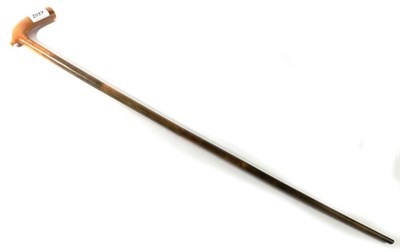 Lot 2037 - Antlers/Horn: A Late Victorian Rhinoceros Horn Walking Stick, circa 1900, the tapering...