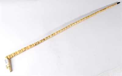 Lot 2111 - Antler/Horn: A Late 19th Century Deer Antler Walking Stick, the tapering shaft constructed from...