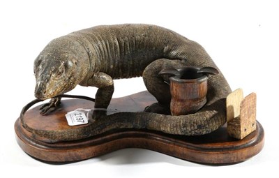 Lot 2197 - Taxidermy: A Lizard Mounted Desk/Smoking Companion, circa 1890, by Rowland Ward, 167...