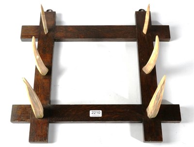 Lot 2210 - Antler/Tusk Furniture: An Oak Framed Whip Rack, circa 1920, by Edward Gerrard & Sons, London,...