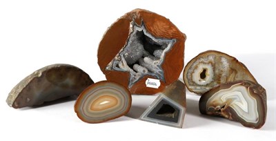 Lot 2260 - Minerals: A Collection of Agate Minerals & Polyhedroids, to include six Polyhedroid specimens...