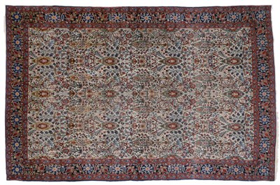 Lot 866 - Central Iranian Carpet Probably Tehran The ivory field with a oneway design of Cypress trees,...