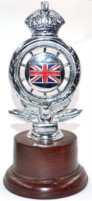 Lot 1018 - A Chromed RAC Club of South Africa Car Mascot, the front with an enamelled Union Jack flag, mounted