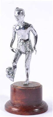 Lot 1031 - A Chromed Car Mascot, in the form of an Oriental male figure balancing a football, mounted on a...
