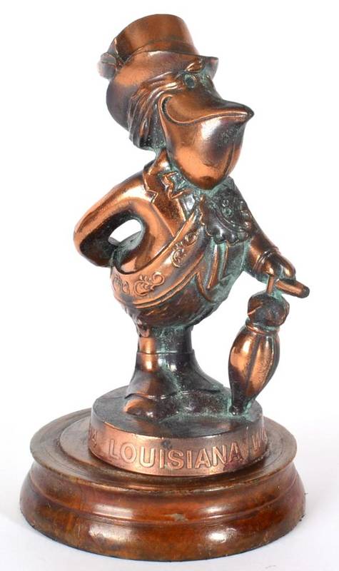 Lot 1043 - Louisiana World's Fair 1984: A Copper Finished Large Size Accessory Motor Mascot of a Pelican,...