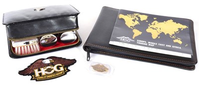 Lot 1058 - Harley Davidson Motor Cycles: A Black Zipped Gentleman's Travel/Vanity Case, probably 1950/60s; and