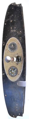 Lot 1076 - A 1920s Dashboard, removed from a Peugeot 172, with oval metal panel fitted with a Jagaer...