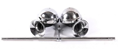 Lot 1092 - A Pair of 1920/30s Lucas Polished Chrome Car Horns and Chrome Mounting Bar