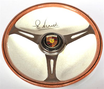 Lot 1108 - A. Ronzan Turini: A Porsche Design Porcelain Ashtray, in the form of a three-spoke steering...