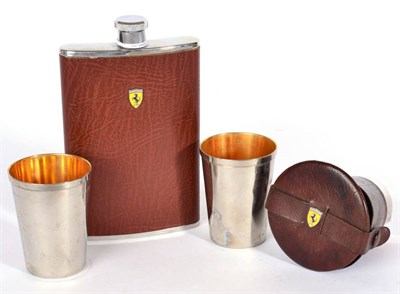 Lot 1118 - Ferrari: a good Ferrari owner's accessory plated and gilded interior stacking drinking cups in...