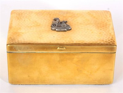 Lot 1120 - Gordon Bennett Trophy Race Ireland 1903: A Rare Brass Trinket Box, with hinged lid and velvet...
