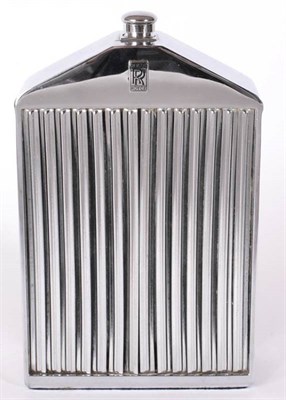 Lot 1141 - Ruddspeed Ltd: A Chrome Decanter, in the form of a Rolls-Royce radiator grille, with screw cap, the