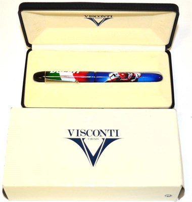 Lot 1148 - A Visconti Limited Edition Ducatti Fountain Pen, decorated with a racing motor cycle, with original