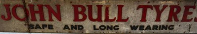 Lot 1168 - A 1930s Single-Sided Garage Advertising Sign, John Bull Tyre, Safe and Long Wearing, mounted on...