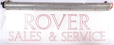 Lot 1174 - An Illuminated Perspex Rover Sales and Service Sign, fitted for electricity, in working order, 35cm