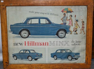 Lot 1209 - A Printed Advertiser Poster, for The New Hillman Minx Deluxe Saloon Make You Way With Hillman,...