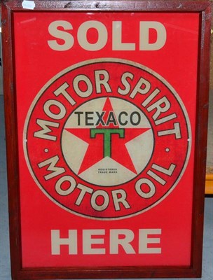 Lot 1212 - A Reproduction Illuminated Box Sign, Texaco Motor Spirit Motor Oil Sold Here, 73cm by 51cm,...