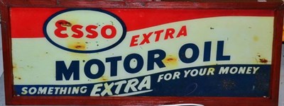 Lot 1213 - A Reproduction Illuminated Box Sign, Esso Extra Motor Oil Something Extra For Your Money, 38cm...
