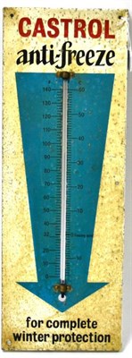 Lot 1214 - A Castrol Anti-Freeze Aluminium Thermometer, for Complete Winter Protection, with six drill...