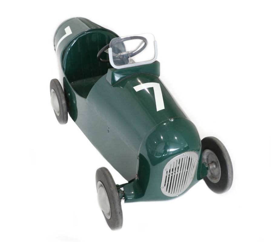 Lot 1221 - A Triang ''Racer'' Vintage Pedal Car, modelled as a pre-war style racing car, restored to a...