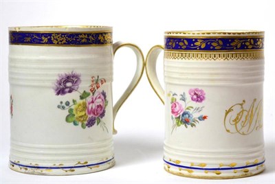 Lot 16 - A Derby Porcelain Cylindrical Mug, circa 1780, painted in the manner of Edward Withers with...