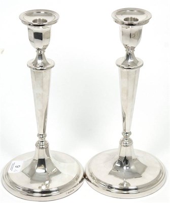 Lot 9 - A pair of George III style silver candlesticks, C J Vander, Sheffield 2003, 29.5cm high