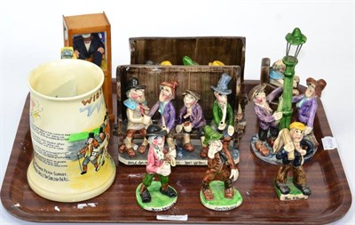 Lot 31 - A group of Will Young Widecombe Fair pottery groups and figures; a Widecombe Fair mug; and a...