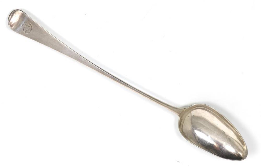 Lot 54 - A George III silver old English pattern basting spoon, Solomon Hougham, London, 1794, the...