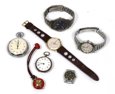 Lot 62 - A Movado gents wristwatch, a Continental silver fob watch and other watches
