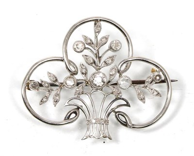 Lot 98 - An early twentieth century diamond basket brooch, of milgrain set old cut and rose diamonds amongst