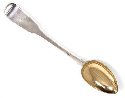 Lot 102 - A Russian silver fiddle pattern basting spoon, probably Franz Kernig, assay master Mikhail...