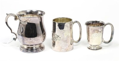 Lot 105 - A silver baluster christening mug, Sheffield 1977; a smaller late Victorian example London...