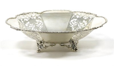 Lot 119 - A silver bowl, David Fullerton, London 1930, with alternating pierced and plain panels,21cm...