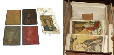 Lot 129 - A group of copper and steel printing blocks, possibly for Christmas cards each stamped E & S...