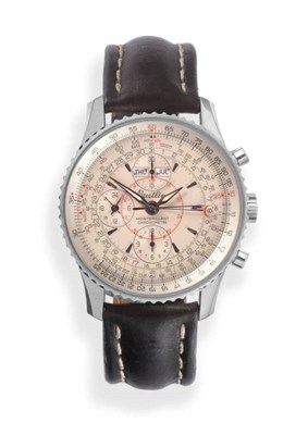 Lot 149 - A Stainless Steel Triple Calendar Chronograph Wristwatch, signed Breitling, model: Datora...