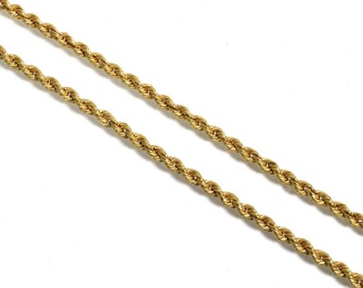Lot 179 - A rope chain necklace, length 43cm, stamped '750', 12.4g