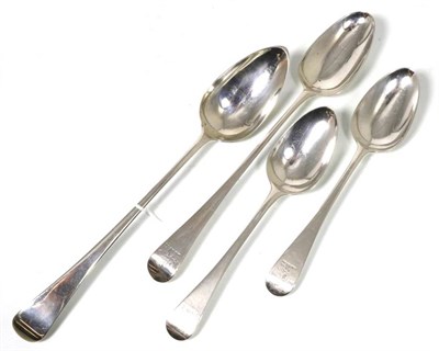 Lot 204 - Two George III silver Old English pattern basting spoons, Smith & Fear, London 1788 and Thomas...