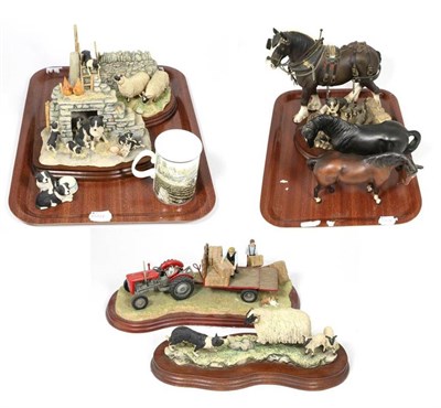 Lot 209 - Beswick and Border Fine Arts Including: Clydesdale Stallion (Harnessed), Black Beauty, Element...