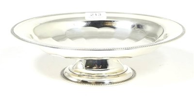 Lot 213 - An oval silver pedestal bowl, Viners, Sheffield 1932, with egg and dart type border, 28cm wide,...