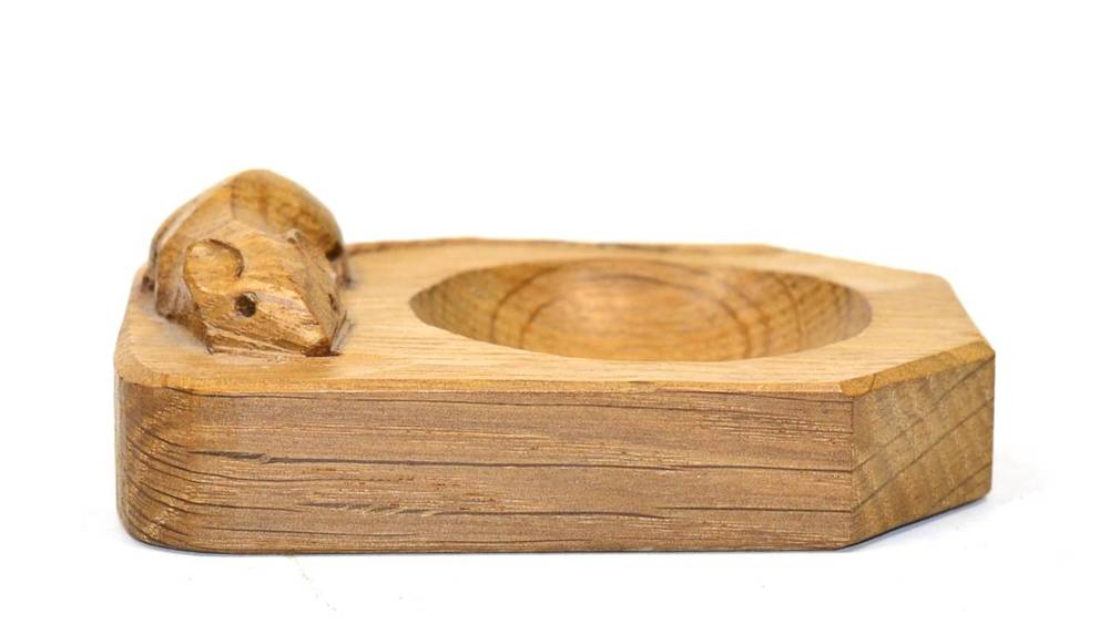 Lot 323 - A Robert Mouseman Thompson oak pin tray
