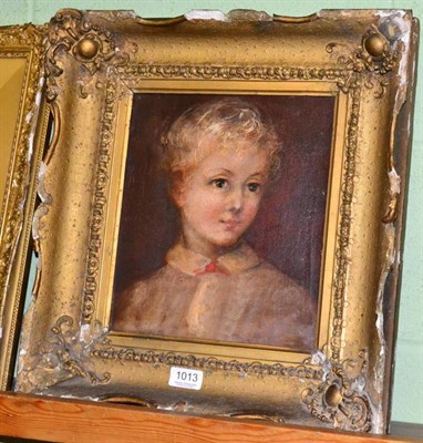 Lot 1013 - English School (19th century), Boy with golden curls, oil on canvas