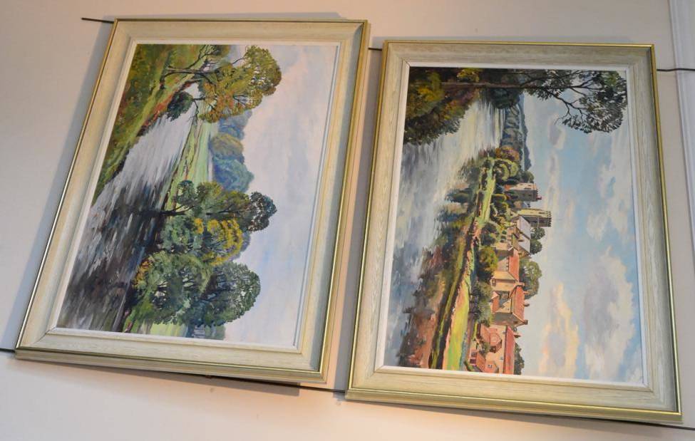 Lot 1035 - Walter Hornsell, West Tanfield, oil on board, signed; and another, a pair (2)
