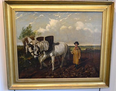 Lot 1041 - British School, 19th Century, Ploughing the field, oil on canvas, 51cm by 61cm