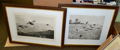 Lot 1079 - After Archibald Thorburn, Grouse Shooting, signed print, Thomas Blinks, Partirdge Shooting,...