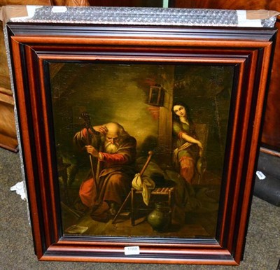 Lot 1088 - Two decorative reproduction oils, Biblical scenes, oil on canvas (2)