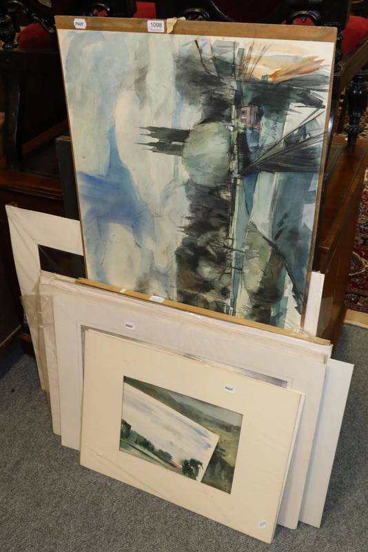 Lot 1098 - Harold Wharfe (1916-1999) A group of landscape watercolours, mostly unframed, various sizes, almost