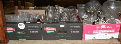 Lot 1115 - A large quantity of assorted cut glass and table glass, including vases; decanters etc