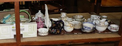 Lot 1125 - A quantity of assorted 19th century ceramics; together with a group of Falcon Ware wall pockets...