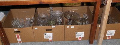 Lot 1128 - Five boxes of assorted cut glass and crystal